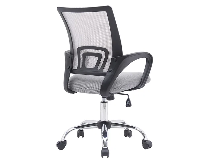 Q-connect Silla de Oficina Siena Malla Base Metálica, Blanco/Gris, Altura Max 1000mm, Anchura 560mm, Profundidad 570mm