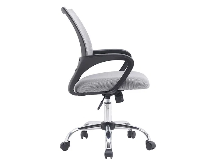 Q-connect Silla de Oficina Siena Malla Base Metálica, Blanco/Gris, Altura Max 1000mm, Anchura 560mm, Profundidad 570mm