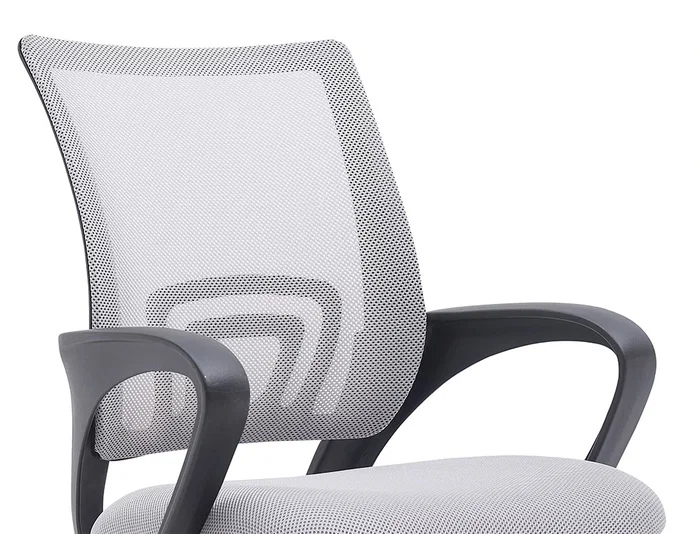 Q-connect Silla de Oficina Siena Malla Base Metálica, Blanco/Gris, Altura Max 1000mm, Anchura 560mm, Profundidad 570mm