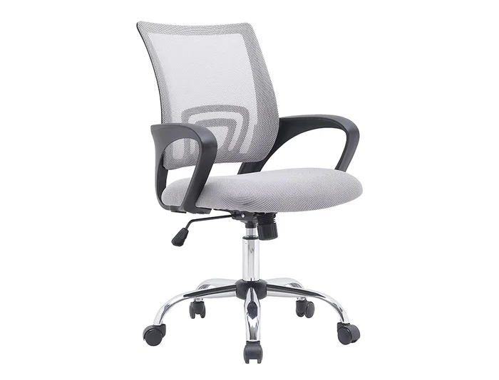 Q-connect Silla de Oficina Siena Malla Base Metálica, Blanco/Gris, Altura Max 1000mm, Anchura 560mm, Profundidad 570mm
