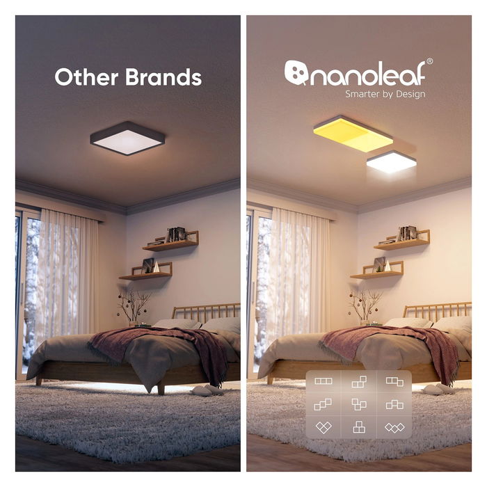 Nanoleaf Skylight Starter Kit (3 Paneles), Lámparas LED Inteligentes, Control por App y Voz, Compatible con Alexa y Google Home, Dimmable, Cambio de Color