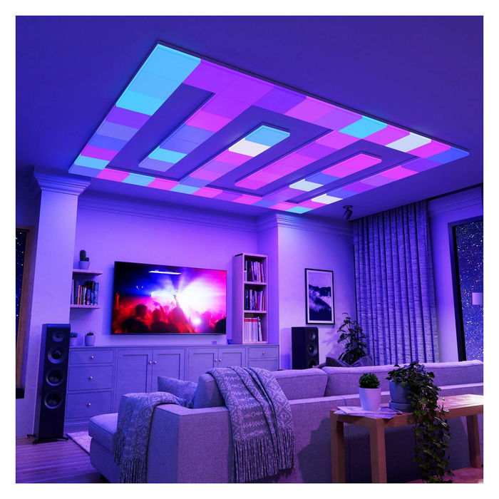 Nanoleaf Skylight Starter Kit (3 Paneles), Lámparas LED Inteligentes, Control por App y Voz, Compatible con Alexa y Google Home, Dimmable, Cambio de Color