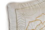 DKD Home Decor Cojín de Poliéster con Flores Bordadas Dorado