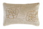 DKD Home Decor Cojín de Poliéster con Flores Bordadas Dorado