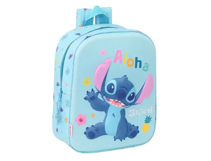 Safta Mochila 3D Stitch Disney para Guardería y Preescolar