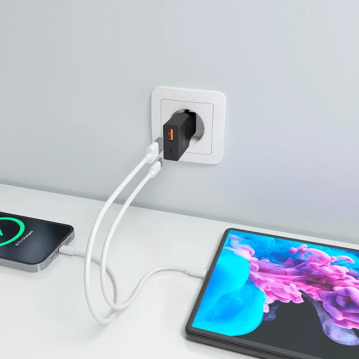 Aisens Cargador GaN Ultra Delgado 30W con USB-C y USB-A, Negro Aisens Cargador GaN Ultra Delgado 30W con USB-C y USB-A, Negro
