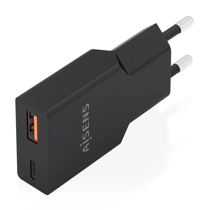 Aisens Cargador GaN Ultra Delgado 30W con USB-C y USB-A, Negro Aisens Cargador GaN Ultra Delgado 30W con USB-C y USB-A, Negro