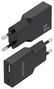 Aisens Cargador GaN Ultra Delgado 30W con USB-C y USB-A, Negro
