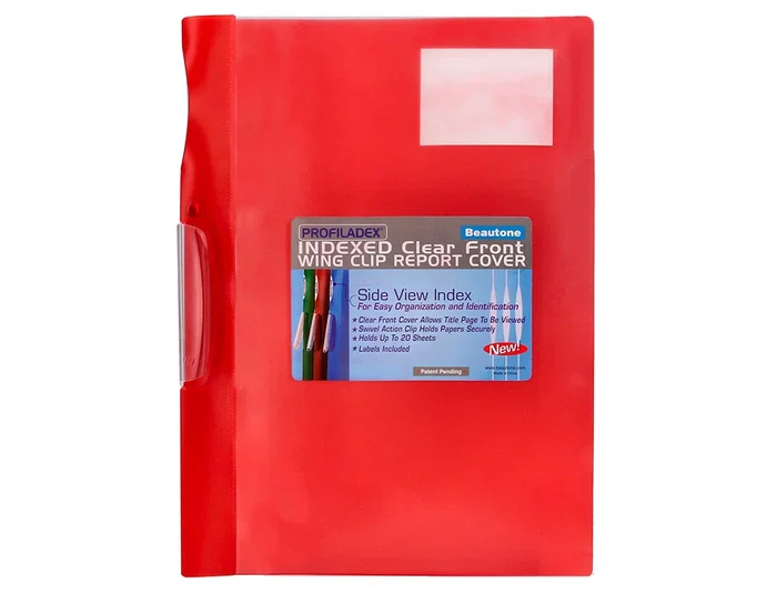 Beautone 48380 Carpeta Dossier Pinza Lateral Polipropileno DIN A4 Roja - Pack 10