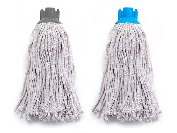 Arte Regal Fregona Algodon 200Gr Blanca Azul Gris Surtido 8x28x8 cm (Set de 12)