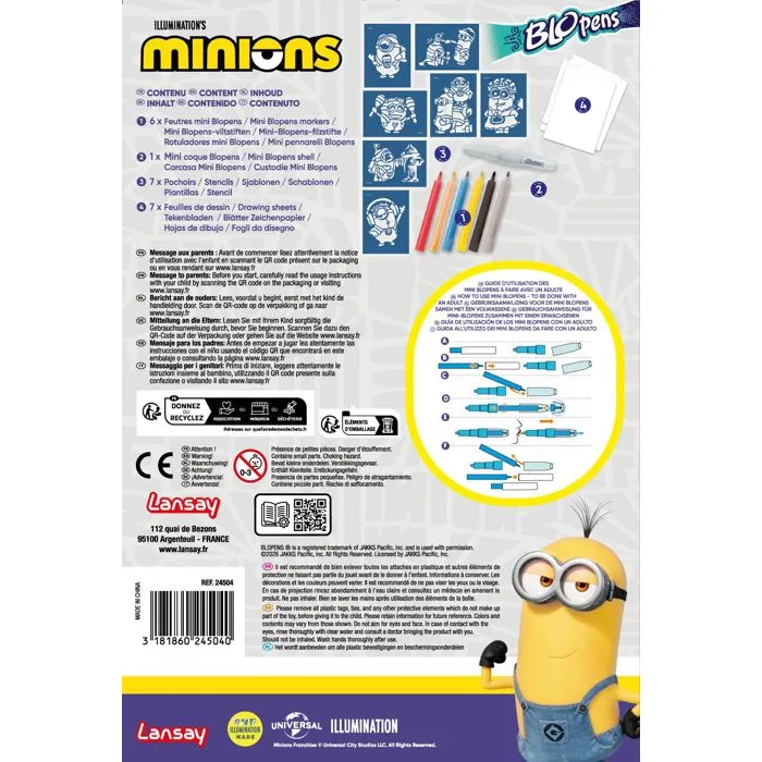 Lansay Blopens Minions - LAN3181860245040 - Rotuladores para Mayores de 5 Años