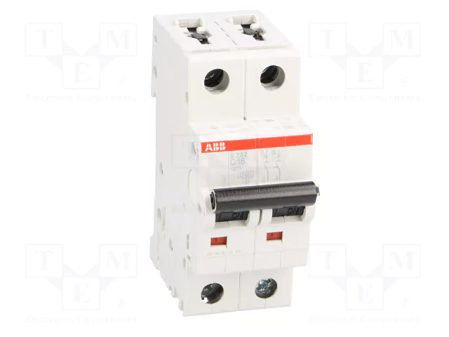 ABB S202-C16 Interruptor magnetotérmico 2 polos 16A 6kA ABB S202-C16 Interruptor magnetotérmico 2 polos 16A 6kA