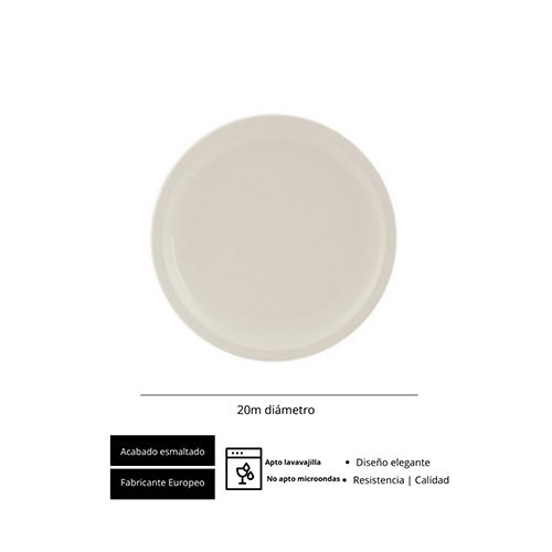 SUMMA Plato Llano Modern 26 cm - Vajilla de Vitro Porcelana, Apto Lavavajillas y Microondas, Colección Retro (Set de 6)