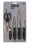 Quttin Set de 5 piezas de cuchillos y tijeras Nero