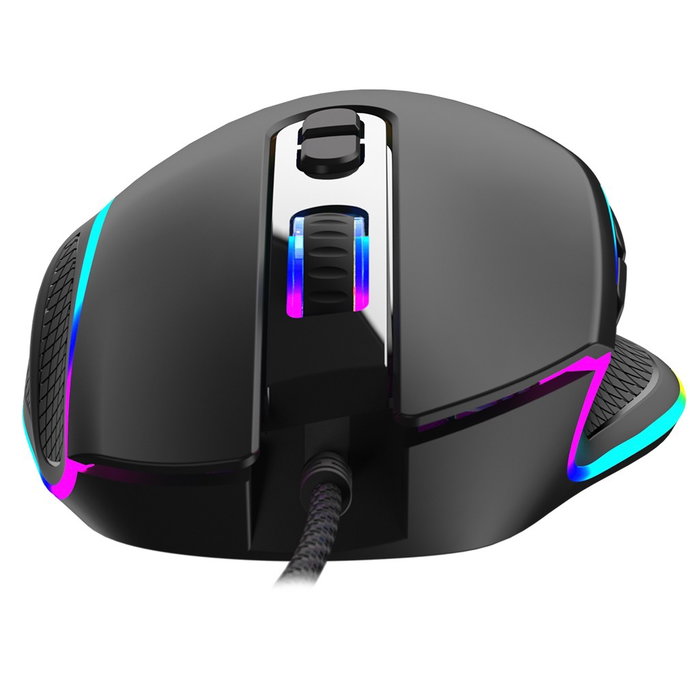 Modecom Volcano Veles Ratón Gaming Ergonómico 12800 DPI Óptico Negro Cableado USB RGB