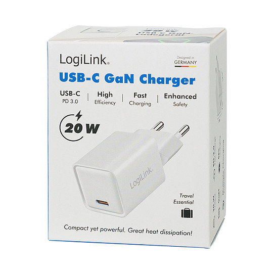LogiLink Cargador USB-C 20 W GaN 1 puerto Blanco