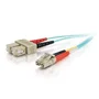 C2G 85532 Cable de Fibra Óptica 2 m LC a SC 10Gb/s OM3 50/125 Multimodo Duplex OFNR PVC Turquesa