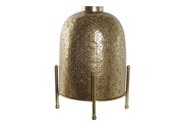 DKD Home Decor Portavela Dorado Metal y Cristal 24 x 33 x 24 cm