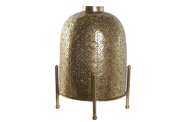 DKD Home Decor Portavela Dorado Metal y Cristal 24 x 33 x 24 cm DKD Home Decor Portavela Dorado Metal y Cristal 24 x 33 x 24 cm