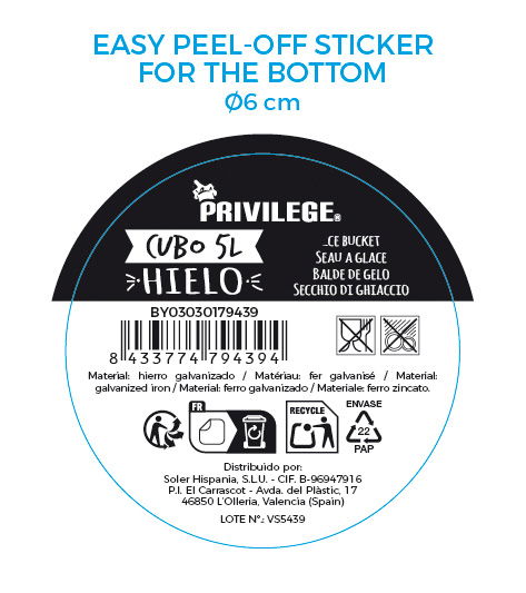 Inde Cubo para Hielo Redondo, 5 Litros, Capacidad 5L, Diámetro 22.5 cm x Altura 18.5 cm (8 Unidades) Inde Cubo para Hielo Redondo, 5 Litros, Capacidad 5L, Diámetro 22.5 cm x Altura 18.5 cm (8 Unidades)