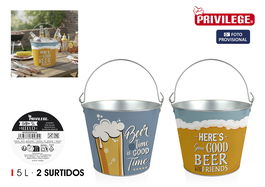 Inde Cubo para Hielo Redondo, 5 Litros, Capacidad 5L, Diámetro 22.5 cm x Altura 18.5 cm (8 Unidades)