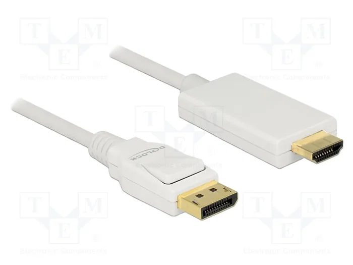 DeLOCK 83818 Cable Adaptador de Vídeo DisplayPort 1.2a a HDMI 4K 30 Hz 2 m Blanco DeLOCK 83818 Cable Adaptador de Vídeo DisplayPort 1.2a a HDMI 4K 30 Hz 2 m Blanco