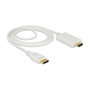 DeLOCK 83818 Cable Adaptador de Vídeo DisplayPort 1.2a a HDMI 4K 30 Hz 2 m Blanco