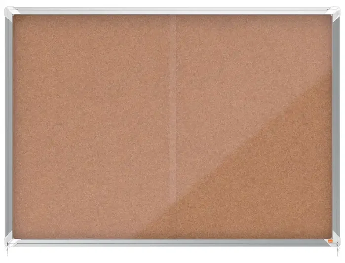 Nobo Vitrina de Anuncios Premium Plus Puerta Corredera Corcho 18xA4 con Cerradura y Cristal - 89x1480x1120 mm
