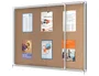 Nobo Vitrina de Anuncios Premium Plus Puerta Corredera Corcho 18xA4 con Cerradura y Cristal - 89x1480x1120 mm