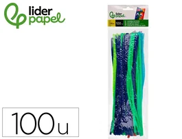 Liderpapel Limpiapipas de Chenilla 30 cm Colores Mate Surtidos (100 unidades)