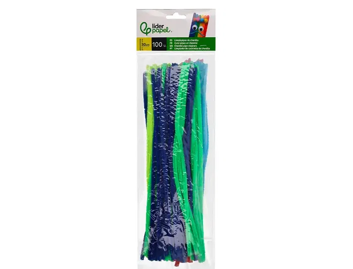 Liderpapel Limpiapipas de Chenilla 30 cm Colores Mate Surtidos (100 unidades)