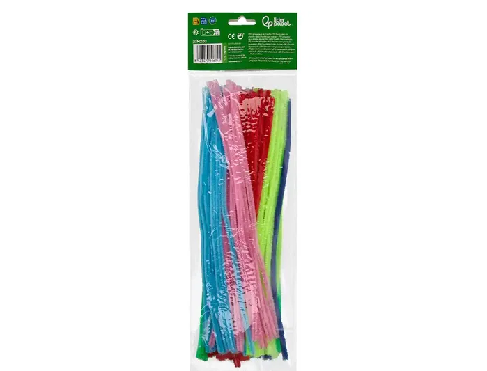 Liderpapel Limpiapipas de Chenilla 30 cm Colores Mate Surtidos (100 unidades)