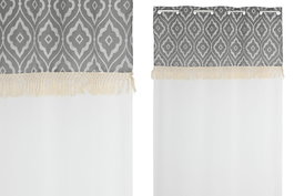 DKD Home Decor Cortina Cottage Bicolor 260 x 140 cm (2 Unidades)