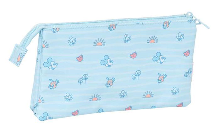 Portatodo Triple Mickey Mouse Clubhouse Baby Azul claro 22 x 12 x 3 cm
