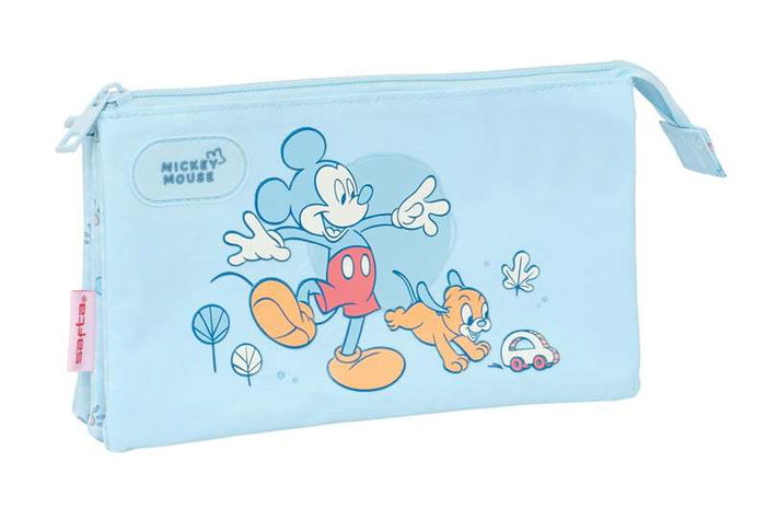 Portatodo Triple Mickey Mouse Clubhouse Baby Azul claro 22 x 12 x 3 cm
