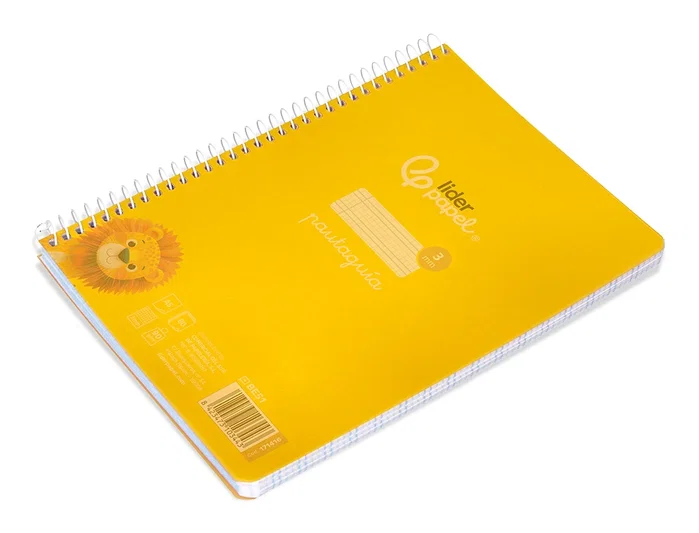 Liderpapel Cuaderno espiral Pautaguía A5 amarillo 80 hojas 90g