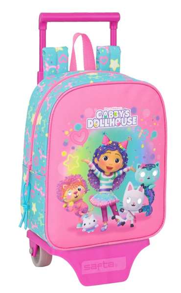 Safta Mochila 232 con Carro 805 - Gabby's Dollhouse Confetti, 270x220x100 mm