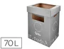 Liderpapel Contenedor Papelera Reciclaje Restos No Reciclables Cartón Reciclado 70 Litros 450x350x650 mm Gris