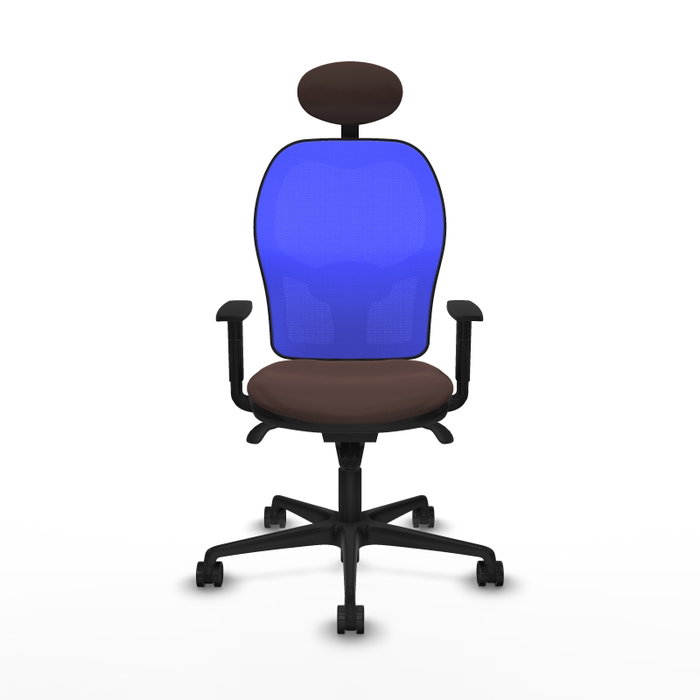 PIQUERAS Y CRESPO Silla de oficina Jorquera con mecanismo Sincro, Marrón y Azul