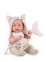 Muñeca ane baby soft en estuche, con cuerpo y extremidades de vinilo 45 cm, incluye chupete