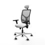 PIQUERAS Y CRESPO Silla de oficina Motilla con mecanismo Sincro/Traslack, Blanco y Gris