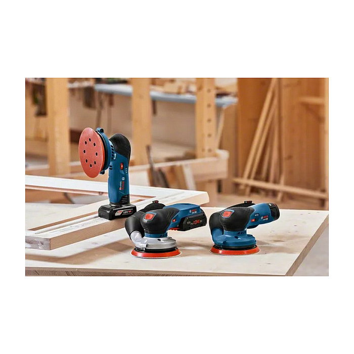 Bosch GEX 18V-125 Professional Lijadora Rotorbital a Batería 125mm con Papel de Lija Velcro Incluido, 6000-10000 RPM, 12000, 20000 OPM