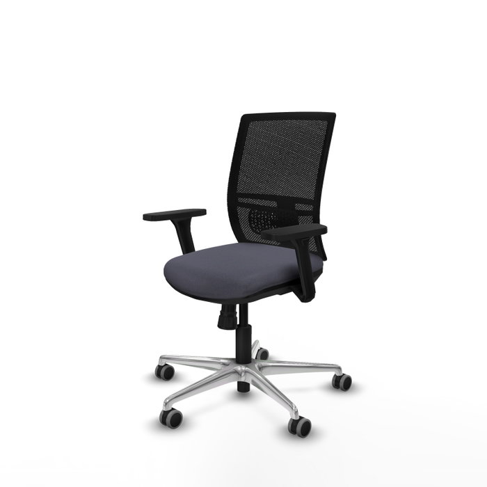 PIQUERAS Y CRESPO Silla de oficina Yunquera con mecanismo Sincro, Gris oscuro y Negro