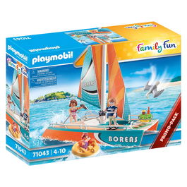 Playmobil Catamarán Family Fun 71043 para Niños +4 Años, Juguete de Vacaciones en el Mar con Figuras y Accesorios