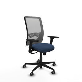 PIQUERAS Y CRESPO Silla de oficina Zulema con mecanismo Sincro, Azul marino y Gris