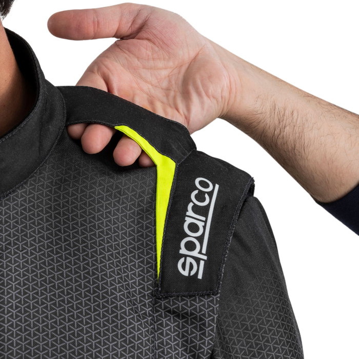 Sparco Traje de Carreras Infinity 5.0 Talla 50 Gris Oscuro/Amarillo Fluor
