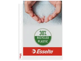 Esselte Funda Multitaladro DIN A5 Polipropileno Piel de Naranja con Refuerzo, Transparente, Bolsa de 100 Unidades