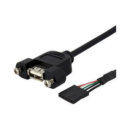 StarTech Cable USB 2.0 0,9 m para Montaje en Panel Hembra A a 5 Pines Placa Base - Negro