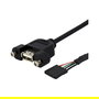 StarTech Cable USB 2.0 0,9 m para Montaje en Panel Hembra A a 5 Pines Placa Base - Negro