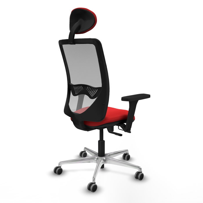 PIQUERAS Y CRESPO Silla de oficina Zulema con mecanismo Sincro/Traslack, Rojo y Gris